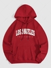 Sweat à Capuche à Lettre LOS ANGELES Doublure Polaire Xl Rouge