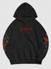Sweat à Capuche à Lettre PASSION et Graphique avec Poche Devant Xxl Noir