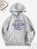 Sweat à Capuche à Message avec Poche Zippé en Molleton M Gris