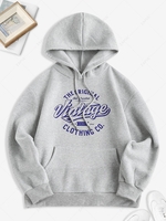 Sweat à Capuche à Message avec Poche Zippé en Molleton M Gris