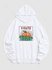 Sweat à Capuche à Message avec Poches Poitrine L Blanc