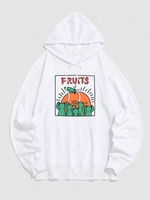 Sweat à Capuche à Message avec Poches Poitrine L Blanc