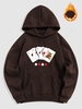 Sweat à Capuche à Motif Carte Doublé en Molleton L Café profond