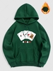 Sweat à Capuche à Motif Carte Doublé en Molleton M Vert profond