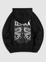 Sweat à Capuche à Motif Lettre Dragon de Style Oriental Doublure en Molleton 2xl Noir