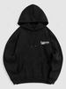 Sweat à Capuche à Motif Message Doublure Polaire M Noir