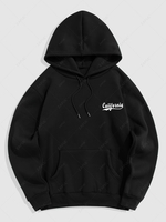 Sweat à Capuche à Motif Message Doublure Polaire M Noir