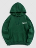 Sweat à Capuche à Motif Message Doublure Polaire S Vert profond