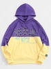 Sweat à Capuche Applique Lettre Brodée Contrasté en Laine 2xl Jaune