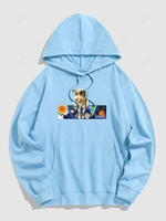 Sweat à Capuche Astronaute avec Poche en Coton L Bleu clair