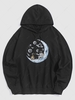 Sweat à Capuche Astronaute Lune Graphique L Noir