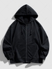 Sweat à Capuche avec Poche Zippé à Cordon L Noir