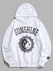Sweat à Capuche à Imprimé Fleur Yin et Sunshine M Blanc