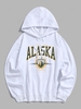 Sweat à Capuche Lettre ALASKA de Poche Kangourou Xl Blanc
