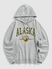 Sweat à Capuche Lettre ALASKA de Poche Kangourou Xl Gris
