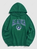 Sweat à Capuche Lettre ALASKA de Poche Kangourou Xl Vert profond