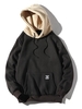 Sweat à Capuche Lettre Contarsté avec Poche en Laine Xs Noir