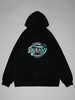 Sweat à Capuche Lettre Graphique Réfléchissant à Goutte Epaule L Noir