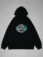 Sweat à Capuche Lettre Graphique Réfléchissant à Goutte Epaule L Noir