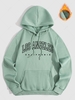 Sweat à Capuche Molletonné à Message LOS ANGELES avec Poche Kangourou Xl Vert clair