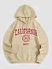 Sweat à Capuche Motif de Badge et Lettre CALIFORNIA L Café lumière