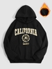 Sweat à Capuche Motif de Badge et Lettre CALIFORNIA Xl Noir