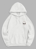 Sweat à Capuche Motif de Dessin Animé en Laine M Blanc