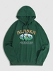 Sweat à Capuche Motif de Montagne Salle de Bains à Cordon L Vert profond