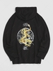 Sweat à Capuche Oriental à Imprimé Dragon Chinois Esthétique Y2K 2xl Noir