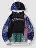 Sweat à Capuche Paisley à Empiècement Xl Noir
