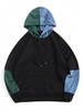 Sweat à Capuche Panneau en Blocs de Couleurs à Doublure en Laine Xl Noir