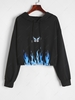Sweat à Capuche Papillon Flamme Graphique S Noir