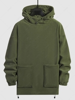 Sweat à Capuche Polaire à Cordon L Vert camouflage
