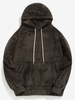 Sweat à Capuche Polaire Duveteux en Couleur Unie avec Poche 2xl Taupe