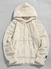 Sweat à Capuche Polaire Duveteux en Couleur Unie avec Poche M Blanc chaud