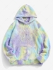 Sweat à Capuche Polaire Pelucheuse en Tissu Duveteux Teinté avec Poche en Avant Xl Jaune clair