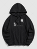 Sweat à Capuche Pull-over à Imprimé Astronaute Galaxie S Noir