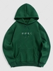 Sweat à Capuche Pull-over à Imprimé Cerf Japonais en Laine L Vert profond