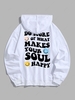 Sweat à Capuche Pull-over à Imprimé Lettre et Visage en Sourire 2xl Blanc