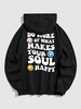 Sweat à Capuche Pull-over à Imprimé Lettre et Visage en Sourire 2xl Noir