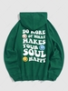 Sweat à Capuche Pull-over à Imprimé Lettre et Visage en Sourire 2xl Vert profond