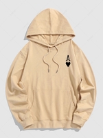 Sweat à Capuche Pull-over à Imprimé Poker Streetwear M Café lumière