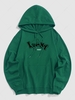 Sweat à Capuche Pull-over Motif de Lettre Lapin Graphique M Vert profond