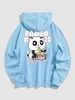 Sweat à Capuche Pull-over Motif de Panda et Nouilles Dessin Animé Xl Bleu clair