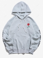 Sweat à Capuche Rose Lettre avec Poche Kangourou en Laine 2xl Gris clair