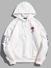Sweat à Capuche Rose Lettre avec Poche Kangourou en Laine Xl Blanc
