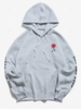Sweat à Capuche Rose Lettre avec Poche Kangourou en Laine Xl Gris clair