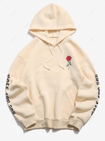 Sweat à Capuche Rose Lettre avec Poche Kangourou en Laine Xl Jaune clair