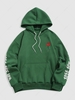 Sweat à Capuche Rose Lettre avec Poche Kangourou en Laine Xl Vert profond
