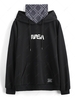 Sweat à Capuche Simple Imprimé Lettre S Noir